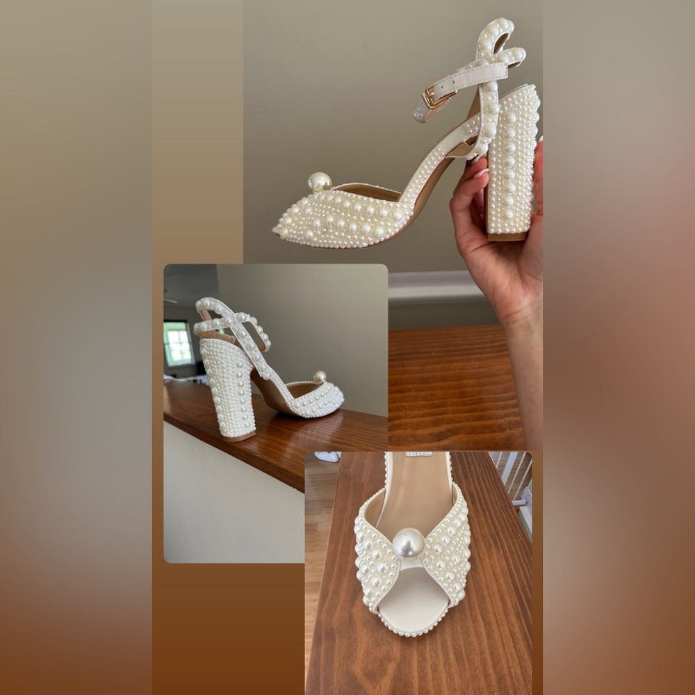 Designer Inspired Pearl Wedding Heels